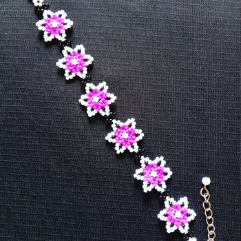 Handmade Purple Blossom Flower Bracelet Jewellery
