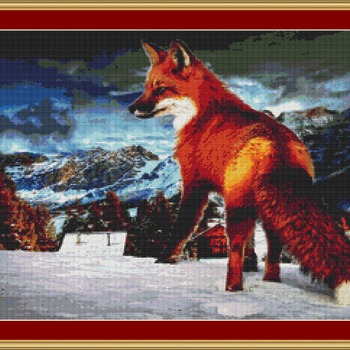 Fox In Winter Cross Stitch Pattern