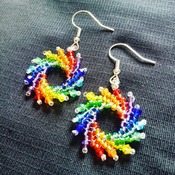 Handmade Rainbow Spiral Earrings Jewellery