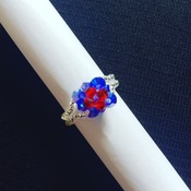 Handmade Red Blue Square Ring Jewellery