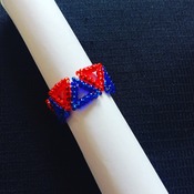 Handmade Red Blue Triangle Ring Jewellery