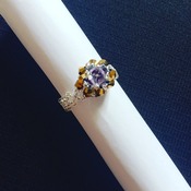 Handmade Violet Gold Square Diamond Shape Ring Jewellery