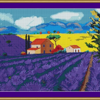 In Amongst The Lavender Cross Stitch Pattern