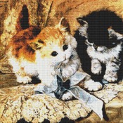 Kittens And Bows Cross Stitch Pattern