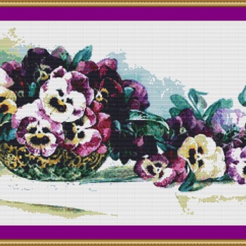 Pansy Waltz Cross Stitch Pattern