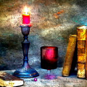 Reading By Candle Light Cross Stitch Pattern