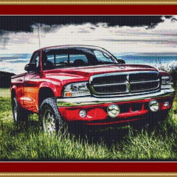 Red Dodge Cross Stitch Pattern