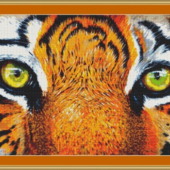 Tiger Eyes Cross Stitch Pattern