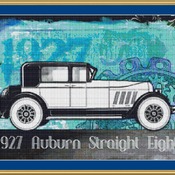 1927 Auburn Straight Eight Cross Stitch Pattern