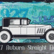 1927 Auburn Straight Eight Cross Stitch Pattern