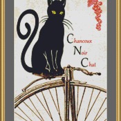 Chat Noir Cross Stitch Pattern