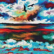 Colourful Ocean Cross Stitch Pattern