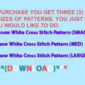 ( CRAFTS )  Snow White Cross Stitch Pattern***L@@K***Buyers Can Download Your Pattern As Soon As They Complete The Purchase