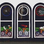 Cycling Windows Cross Stitch Pattern