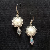 Handmade White Pearl Moon Earrings Jewellery