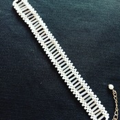 Handmade White Stripes Flat Bracelet Jewellery