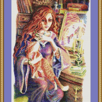 Holding The Cat Cross Stitch Pattern