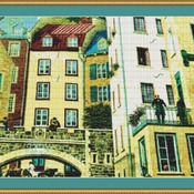 Quebec Old Town Cross Stitch Pattern