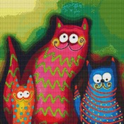 Cat Family Cross Stitch Pattern