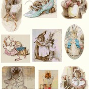 counted cross stitch pattern nine scene bunny B. Potter 287*347 stitches CH1147