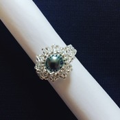 Handmade Grey Pearl Round Ring Jewellery
