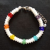 Handmade Rainbow White Tubular Bracelet Jewellery