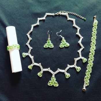Handmade The One Heartbeat Necklace Bracelet Earring Ring Jewellery Set