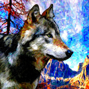 Mountain Wolf Cross Stitch Pattern