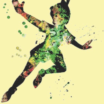 counted cross stitch pattern peter pan watercolor 331 * 237 stitches CH1845