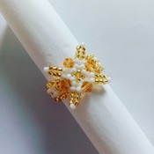 Handmade Champagne Crystal Criss Cross Ring Jewellery