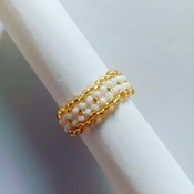 Handmade Champagne Crystal Criss Cross Ring Jewellery