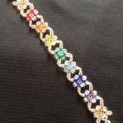 Handmade Crystal Criss Cross Diamond Shape Rainbow Bracelet Jewellery