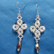 Handmade Crystal Diamond Shape Teardrop Earrings Jewellery