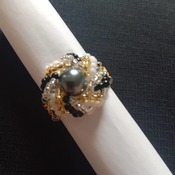 Handmade Grey Pearl Classic Spiral Ring Jewellery