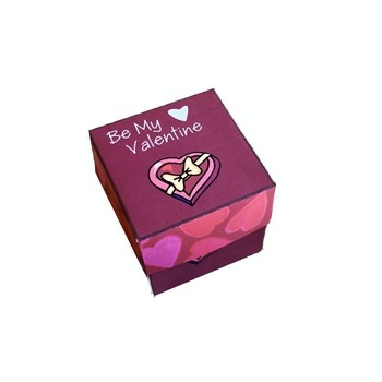 Be My Valentine Gift Box Paper Craft Template PDF Instant Download
