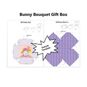Bunny Bouquet Gift Box Template PDF Instant Download