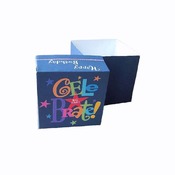 Celebrate Birthday Blue Gift Box Paper Craft Template