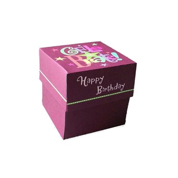Celebrate Birthday Red Gift Box Paper Craft PDF Template