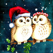 Christmas Owls Cross Stitch Pattern