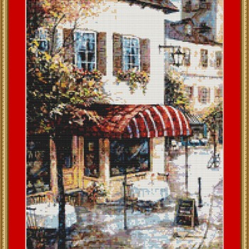 Coffee House Ambiance Cross Stitch Pattern