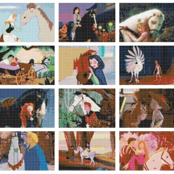 counted cross stitch pattern disney all horses 308*290 stitches CH1611