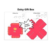 Daisy Watercolor Gift Box Template PDF Instant Download