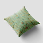 FAUX SUEDE 18"  SAGE OLD LACE - CUSHION with Insert. Original Print by Livz Design