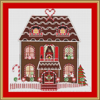 Ginger Bread House Cross Stitch Pattern