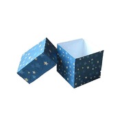 Golden Stars Blue Gift Box Template Any Occasion Printable Template PDF