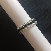 Handmade Grey White Pearl Crystal Vintage Ring Jewellery
