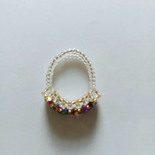Handmade One Straight Crystal Colourful Ring Jewellery