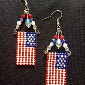 Handmade United States Flag Earrings Jewellery