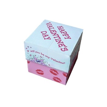 Hot Lips Happy Valentine Paper Craft Gift Box Template