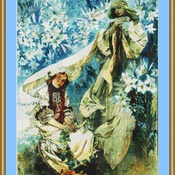 Madonna In The Lilies Cross Stitch Pattern